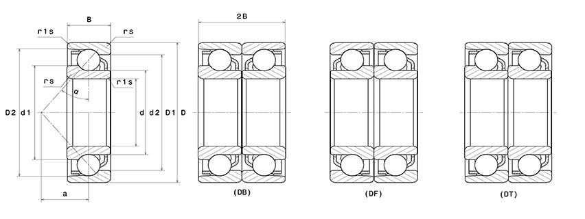 מסב כדורי חצי לחץ זווית 40